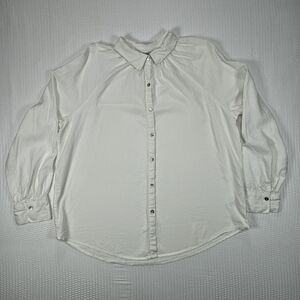 Laura Ashley White Collared Button Blouse
